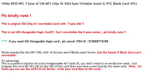 Confusion about UID writable/rewritable block 0 card : r/RFID